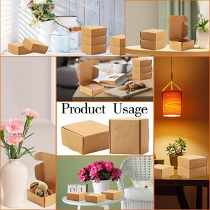 Boîtes en papier personnalisées, boîtes cadeaux brunes, petites boîtes en carton, boîtes pour <span class=keywords><strong>bijoux</strong></span>, savons faits <span class=keywords><strong>maison</strong></span>, boîtes d'expédition pour petites entreprises, artisanat - Product Image 4