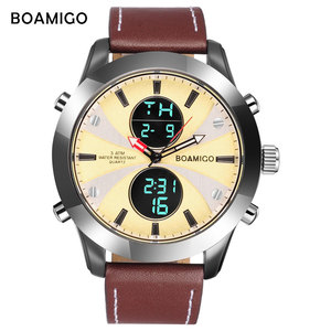 นาฬิกาข้อมือผู้ชายแบรนด์ <span class=keywords><strong>BOAMIGO</strong></span> ระดับไฮเอนด์ หรูหรา สีน้ำตาล ระบบ LED ควอตซ์ กันน้ำ พร้อมฟังก์ชั่นโครโนกราฟ ความแม่นยำสูง - Product Image 2
