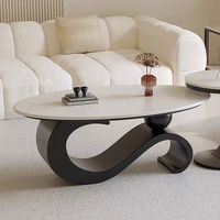 Table basse en dalle de pierre écologique durable de luxe pour salon, design minimaliste moderne, meubles pour la maison
