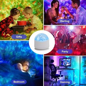 Projecteur d'ambiance 16 couleurs à effet d'ondulation d'eau et d'aurore, alimenté par USB, télécommande, CRI 90 élevé, intensité réglable, pour chambre et festivals - Product Image 3
