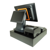 Terminal de point de vente à double écran de 15,6 pouces avec écran tactile capacitif 10 points, système d'exploitation Android/Linux, mémoire 128 Go, garantie de 3 ans