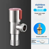 Robinet d'arrêt d'angle en acier inoxydable 1/2 pouce pour eau chaude et froide, accessoires de robinetterie de salle de bain
