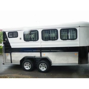 Semirremolque de lujo HERUI de tres caballos con cuello de cisne, doble eje, frenos eléctricos, capacidad de carga de 4T, carga angular, caja para caballos tipo camper, personalizado - Product Image 1