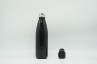 Bouteille d'eau de sport en acier inoxydable 304 noir mat, logo personnalisé, thermos isolé sous vide, anti-fuite, pour la salle de sport / l'école