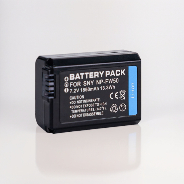 High Capacity 1850MAh NP-FW50 Battery Pack Charger Kit for Alpha A6000 A6300 A6400 A6500 A7 A7II A7RII A7S S2 Cameras