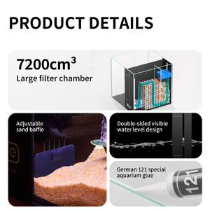 YEE Factory Vente en gros <span class=keywords><strong>Aquarium</strong></span> en verre avec filtre arrière, petit <span class=keywords><strong>aquarium</strong></span> de bureau, <span class=keywords><strong>aquarium</strong></span> de récif pour eau douce et eau salée - Product Image 2
