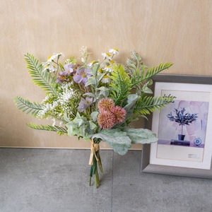 K-On! Bouquet de fleurs artificielles en tissu tissé plastique pour mariage et décoration intérieure CF02027 - Product Image 1