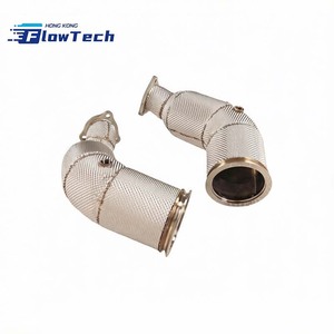ท่อดาวน์ไปป์สแตนเลสพร้อมแผ่นกันความร้อนสำหรับ Audi RS4 RS5 B9 B9.5 2.9T Turbo Exhaust - Product Image 6