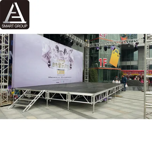 Escenario portátil de aluminio de 1,22x2,44 m, montaje de escenario móvil, ajustable, para conciertos