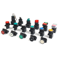 Growmoon Botones Metálicos Modulares de la Serie XB4 de 22 mm, Momentáneos y con Bloqueo, con Fuente de Luz LED, Interruptor de Rebote por Resorte, Clasificación IP54, 2NO 3A