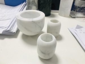 Portavelas de Mármol Natural de Lujo - Decoración Hecha a Mano con Calacatta Viola y Ónix Verde, Ecológico y Listo para Enviar - Product Image 3