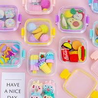 Boîte à lunch mignonne Dessert maquillage gomme ensemble étudiant cadeau de Noël pour les enfants