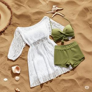 Bán Buôn Phụ Nữ Của 3-Mảnh Bảo Thủ Đồ Bơi Rắn Cover-up Kem Chống Nắng Spa Bơi Tóm Tắt Với Áo - Product Image 2