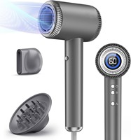 Sèche-cheveux professionnel à air chaud à ions négatifs, 1200W, 110 000 tr/min, haute vitesse, en plastique, avec diffuseur et écran LCD, pour salon et hôtel