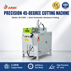 Sierra ingletadora de precisión JUND JD-E405 semiautomática de 45 grados para aluminio, 2.2KW, hoja de 405mm, 380V - Product Image 1