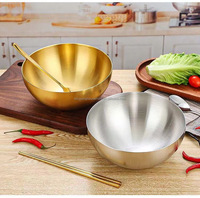 Bol mélangeur à salade en acier inoxydable durable, grande capacité, pour servir les aliments, les fruits, le naengmyeon coréen, la soupe et le riz