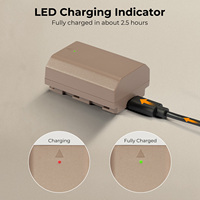 Batterie d'appareil photo K&F Concept avec plusieurs options de charge, port de charge USB/Type-C, double pack 2280mAh NP-FZ100 pour Sony A7iii A7Riii