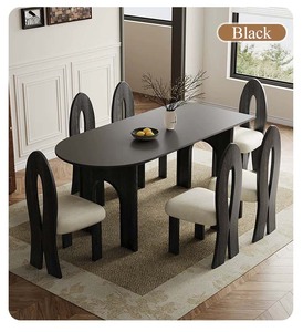 Sang Trọng Tro Gỗ Hộ Gia Đình Rắn Gỗ Bàn Ăn Và Ghế Đặt Bắc Âu Đá Tấm Rắn Phòng Ăn Bàn Và Ghế - Product Image 2