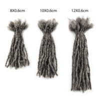 Dreadlocks en Cheveux Humains de Haute Qualité, Effet Sel et Poivre, 8, 10, 12 Pouces, 0,6 cm, Cheveux Naturels Doux pour Tressage, Vente Chaude