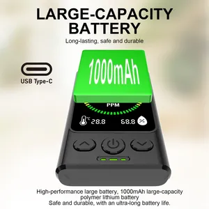 Détecteur de monoxyde de carbone portable haute précision modèle GC300, moniteur de température et d'humidité, testeur numérique de qualité de l'air rechargeable pour intérieur - Product Image 5