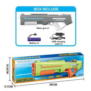Pistola ad acqua elettrica con doppio ugelli automatico e modalità a spruzzo manuale per bambini 680ML grande serbatoio per un divertimento estivo senza fine - Product Image 6