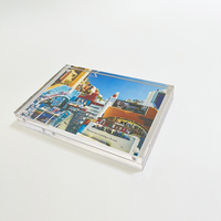 Vente en gros de supports de table 4x6 en forme de diamant avec blocs de cadres photo en acrylique magnétique transparent