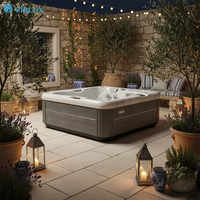 Spa extérieur compact, bain à remous avec 25 jets et éclairage LED pour petit balcon et terrasse