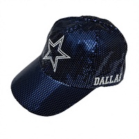 Casquette de baseball pour femme 2026 America Simple Fashion Game Day à paillettes, 6 panneaux, à visière, pour l'extérieur, l'été, polyvalente, protection solaire, sport
