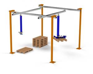 Grúa Pórtico Tipo H y Sistema de Rieles para Instalación de Paneles Sándwich y Dispositivo Elevador por Vacío para Apilado de Sacos de Cemento - Product Image 1