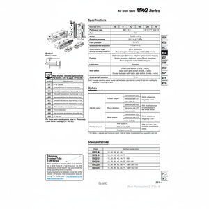 Table coulissante pneumatique SMC MXQ20-100B - Product Image 1