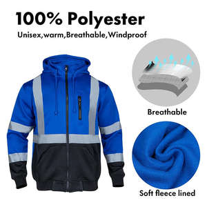 ओम फ्लेक्स कस्टम लोगो निर्माण यूनिसेक्स वर्कवियर कई जेट्स स्वेटशर्ट के साथ-साथ परावर्तक शीतकालीन सुरक्षा जैकेट - Product Image 4