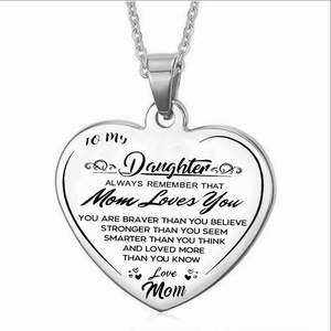 Collana con ciondolo a cuore per mamma a mia <span class=keywords><strong>figlia</strong></span> collana con ciondolo cuore per papà mamma <span class=keywords><strong>figlia</strong></span> <span class=keywords><strong>regalo</strong></span> collana in acciaio inossidabile - Product Image 2