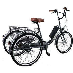 Bicyclette électrique 36V à batterie au lithium, frein à disque avec cadre en acier à haute teneur en carbone, moteur de moyeu avant, support arrière, 24 pouces - Product Image 2