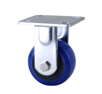 Roue pivotante en caoutchouc bleu à haute élasticité avec noyau en nylon et roulement à billes double silencieux 4x2, pour charges moyennes, en acier, de la gamme Source Factory Products