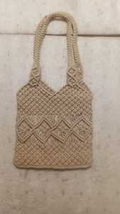 Sac à bandoulière en macramé beige, sac à main tissé, sac fourre-tout décontracté pour les voyages quotidiens - Product Image 3