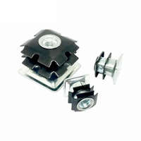 M6 Thread 2-Layer Spring Clip Pipe Insert Nut Square Pipe with 25x25 OD Zinc Plated & Black Oxide Finish Class 4.8
