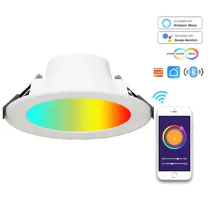 Led Downlight Tuya Smart Wifi Bluetooth Verbinding Embedded Plafondlamp Woonkamer Huis Plafond Cob Gat Licht