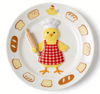 Assiette en céramique au design créatif de poussins, imprimé décoratif, pour restaurant, service, décoration murale, accessoire de table à manger