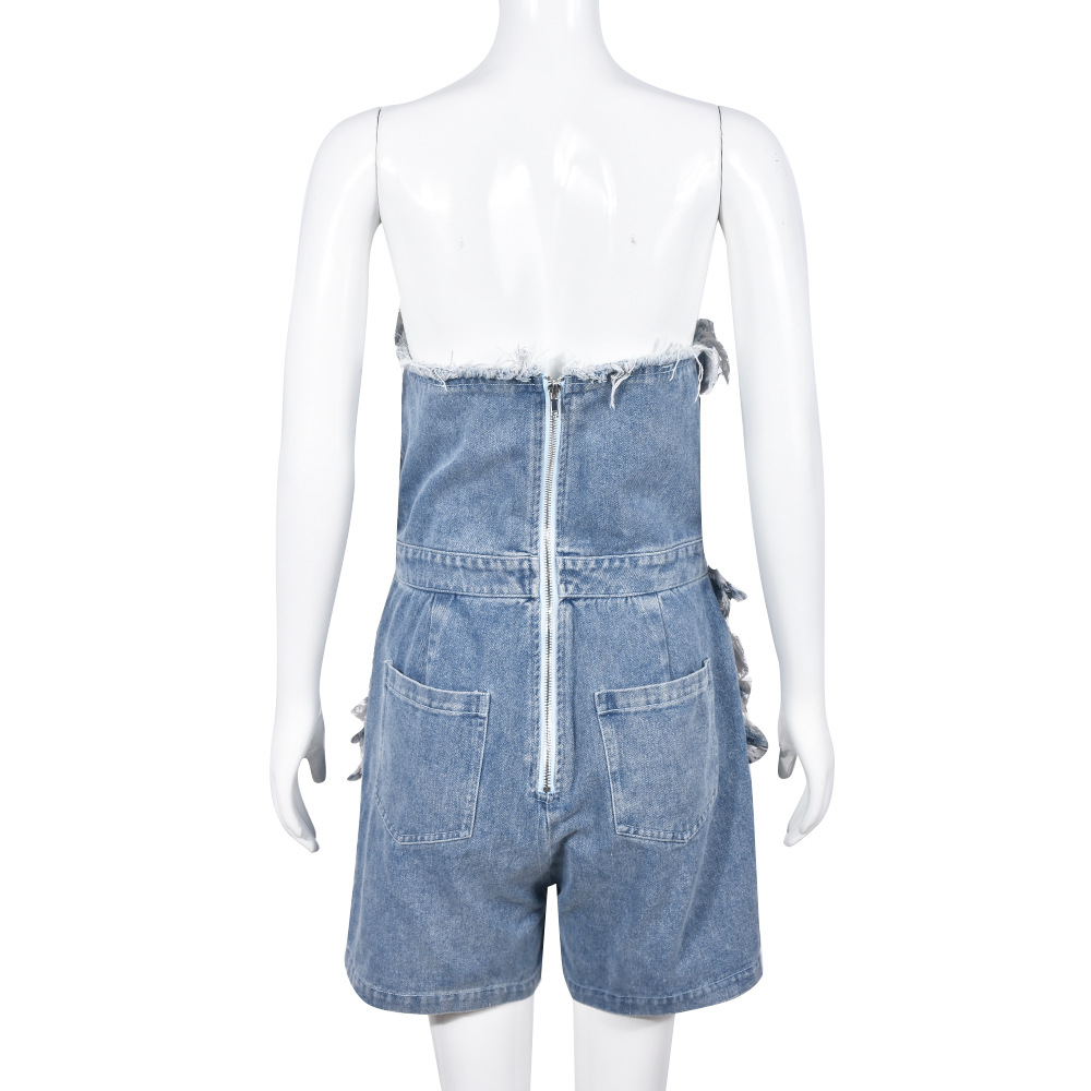 Sexy Jumpsuit Women 2023: Vintage Hole Tassel Denim Style