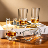 Verre à shot transparent de 100 ml (3 oz) à fond montagne pour dégustation de vin, fourni directement par l'usine