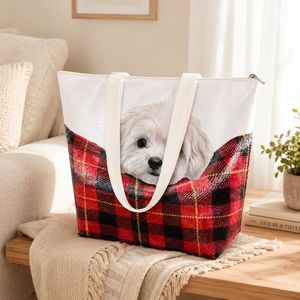 Eco-friendly Recycled Large Laminated PP Woven Tote Shopping <b>Bag</b> with Zipper Closure and Customizable Handle - Product Image 4