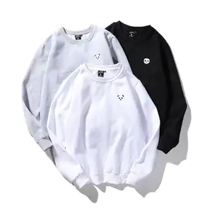 Hong Kong Style Men's Long Sleeve round Neck Velvet Sweatshirt Solid Color Couple Loose Hoodies & Sweatshirts