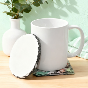 Sublimation <strong>Blank</strong> Coaster Natural Rock <strong>Slate</strong> Art Coasters Custom DIY Round &amp; Square Coasters Great for Table Dining Decorations - Product Image 1