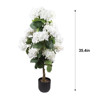 Künstlicher Weißer Hortensienbaum Kunstpflanze für Heimdekoration Hochzeits-Blumenarrangements Innendekoration