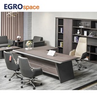 Chaise de bureau de direction ergonomique pivotante en cuir de luxe à dossier moyen EGROspace Factory Commercial Furniture