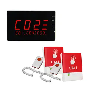 Lora Nurse Call Bell Wireless Call System for Hospital Clinic Nursing Home 1 Call Bell 1 Display for Patients Seniors