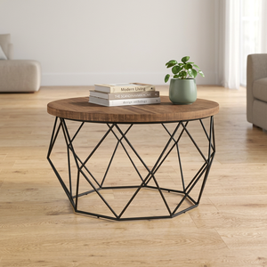 AK laiton Standard métal Table basse noir fini avec dessus en bois Table basse de luxe pour la décoration intérieure/hôtel décor meubles - Product Image 3
