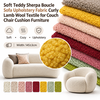 Tissu d'ameublement bouclé Teddy à texture galet, doux et bouclé, pour canapé, chaise, coussin et mobilier – Vente en gros