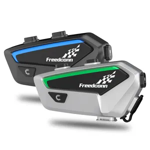 FreedConn FX1000MモーターサイクルヘルメットBluetooth5.0インターホンヘッドセットワイヤレス6-10ライダーグループ通信システムヘッドフォン