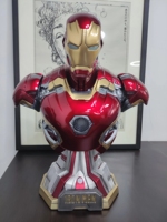 45CM Marvel Super héros Iron man MK45 1/2 tête buste Portrait avec lumière LED Action Figure Mark 45 GK statue Collection Modèle jouet